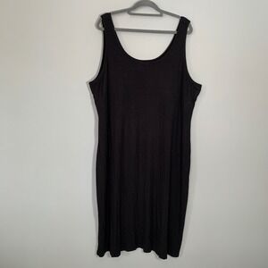 NEW Maurices 24/7 Black Ribbed Sleeveless Scoop Neck Midi Dress Plus Size 4X